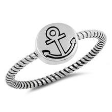 Load image into Gallery viewer, Sterling Silver Oxidized Anchor Shaped Plain RingsAnd Face Height 7mm