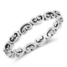 Load image into Gallery viewer, Sterling Silver Oxidized Celtic Shaped Plain RingsAnd Face Height 3mm