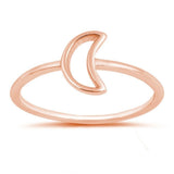 Sterling Silver Rose Gold Plated Moon Oxidized Ring