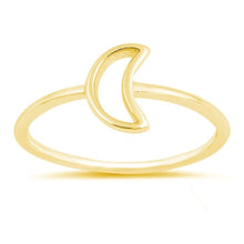 Load image into Gallery viewer, Sterling Silver Yellow Gold Plated Moon Oxidized Ring - silverdepot