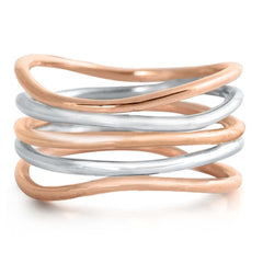 Sterling Silver Rose Gold Plated Plain Ring