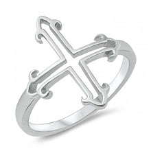 Load image into Gallery viewer, Sterling Silver Cross Ring