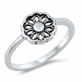 Sterling Silver Vintage Mandala Flower Ring