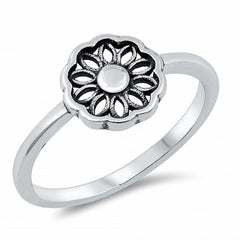 Sterling Silver Vintage Mandala Flower Ring