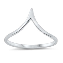 Load image into Gallery viewer, Sterling Silver Rhodium Plated V Shaped Ring