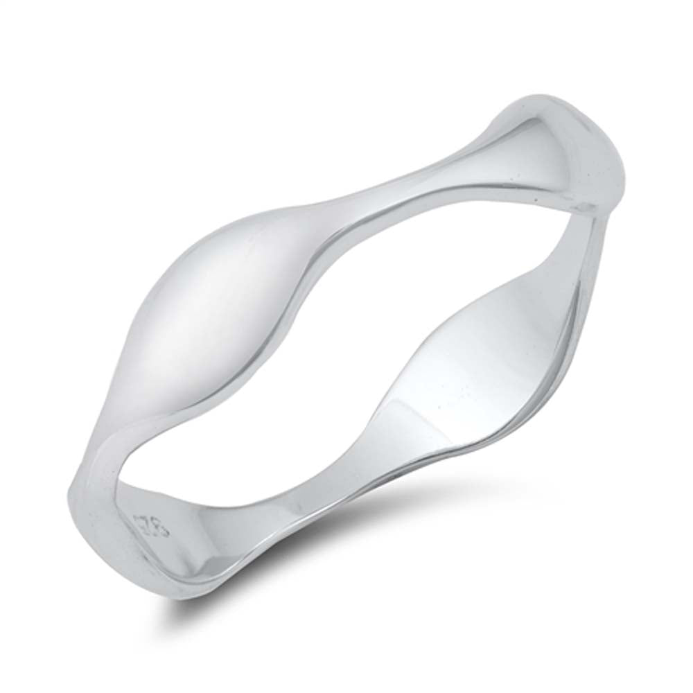 Sterling Silver Rhodium Plated Plain Ring