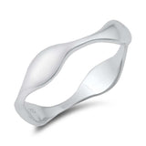 Sterling Silver Rhodium Plated Plain Ring