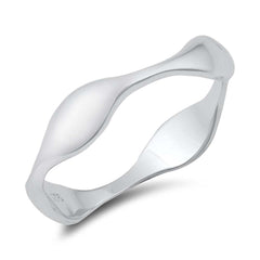 Sterling Silver Rhodium Plated Plain Ring