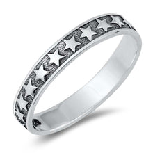 Load image into Gallery viewer, Sterling Silver Rhodium Plated Stars Ring