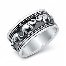 Load image into Gallery viewer, Sterling Silver Elephants Ring