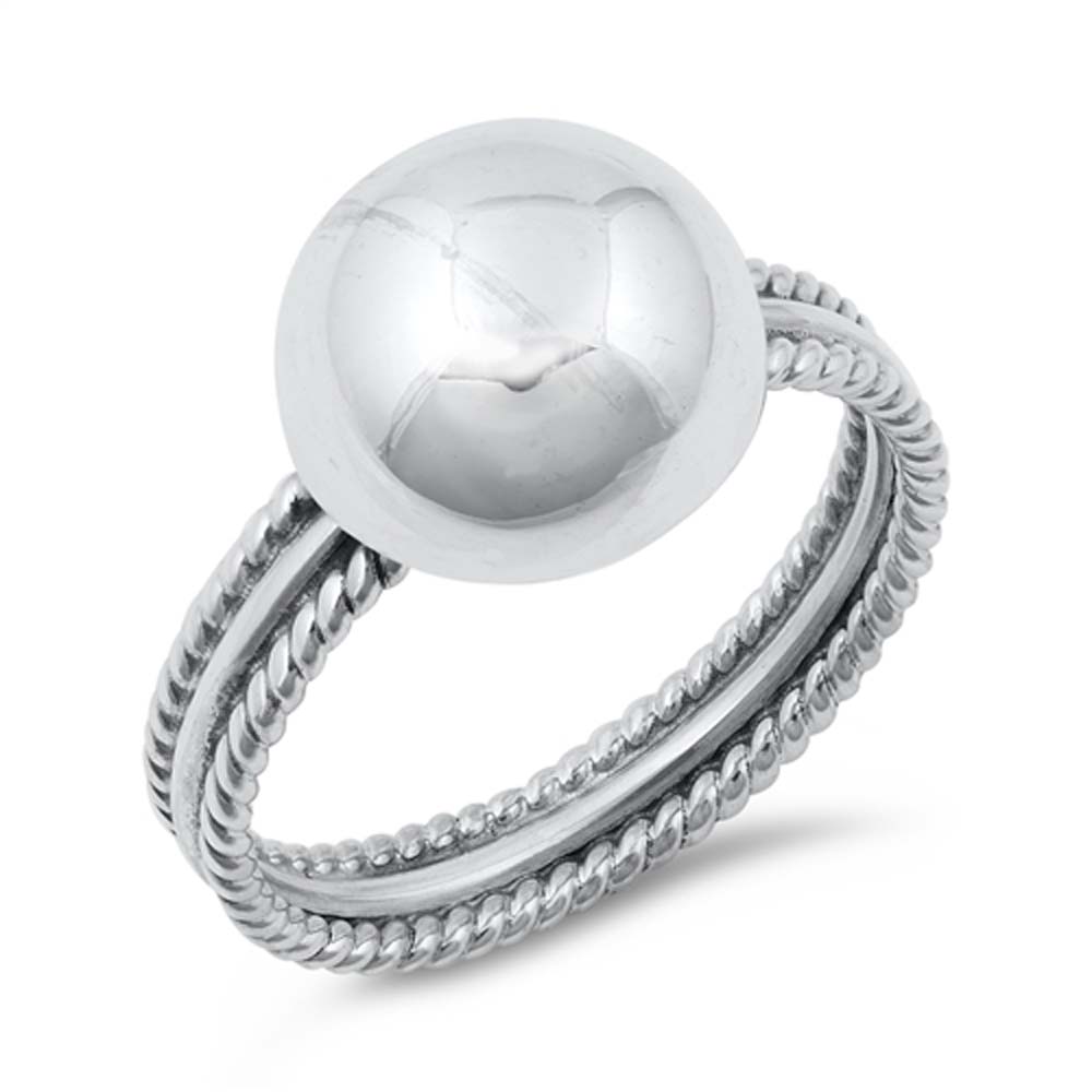 Sterling Silver Round Ring