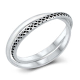 Sterling Silver Oxidized Two Bands Ring