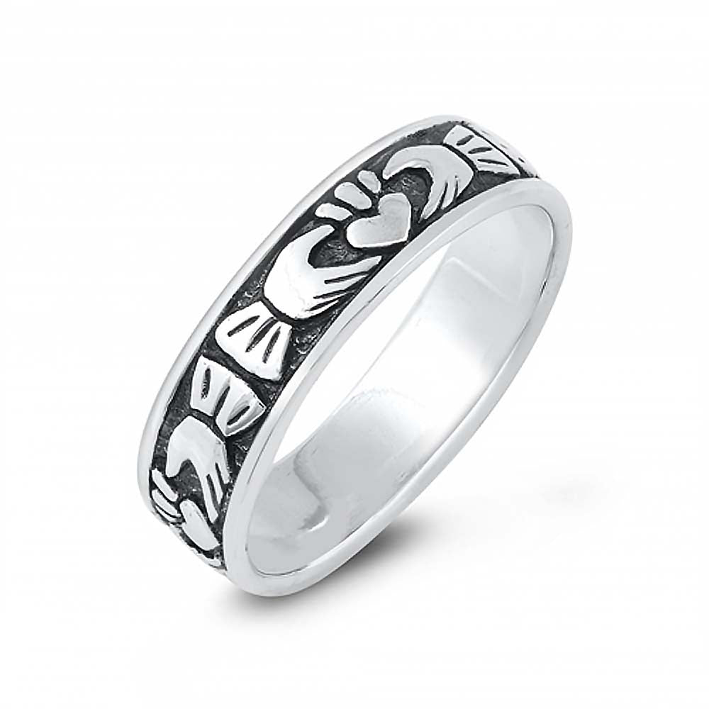 Sterling Silver Sun Oxidized Plain Ring