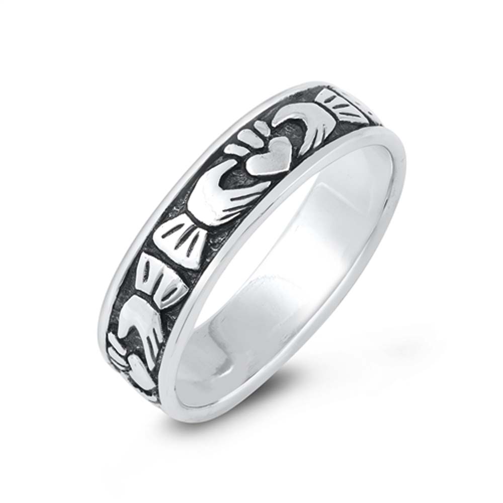 Sterling Silver Sun Oxidized Plain Ring