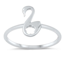 Load image into Gallery viewer, Sterling Silver Rhodium Plated Swan Ring