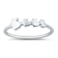 Sterling Silver High Polish Rabbits Ring