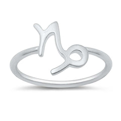 Sterling Silver High Polish Zodiac Capricorn Ring
