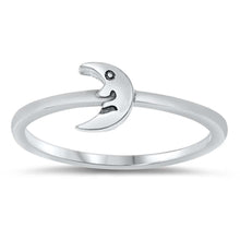 Load image into Gallery viewer, Sterling Silver Rhodium Plated Moon With Face Ring