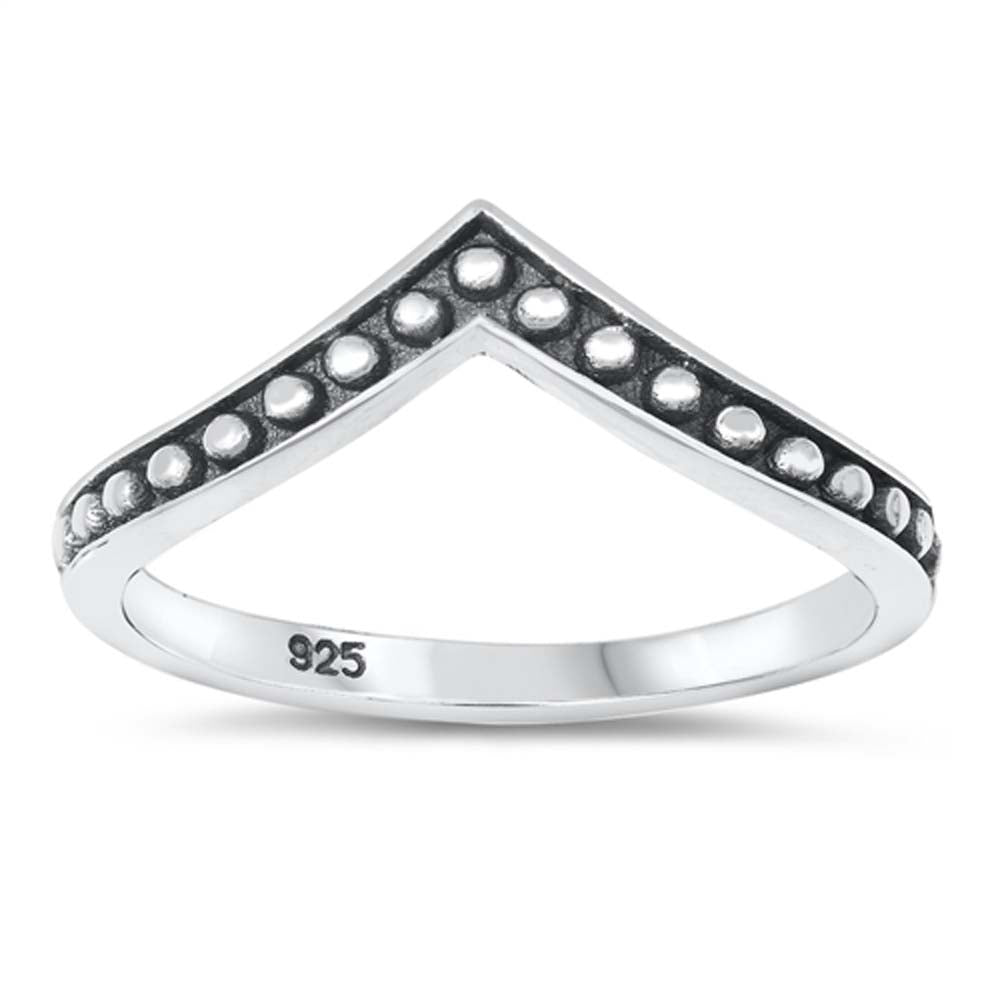Sterling Silver Oxidized V Shaped Ring