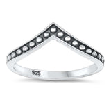 Sterling Silver Oxidized V Shaped Ring