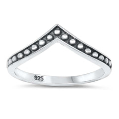 Sterling Silver Oxidized V Shaped Ring