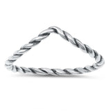 Sterling Silver Oxidized V Shaped Ring