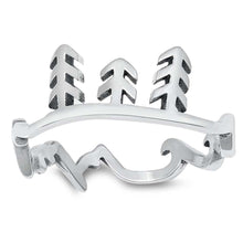 Load image into Gallery viewer, Sterling Silver Oxidized Trees, Waves, Mountains Ring