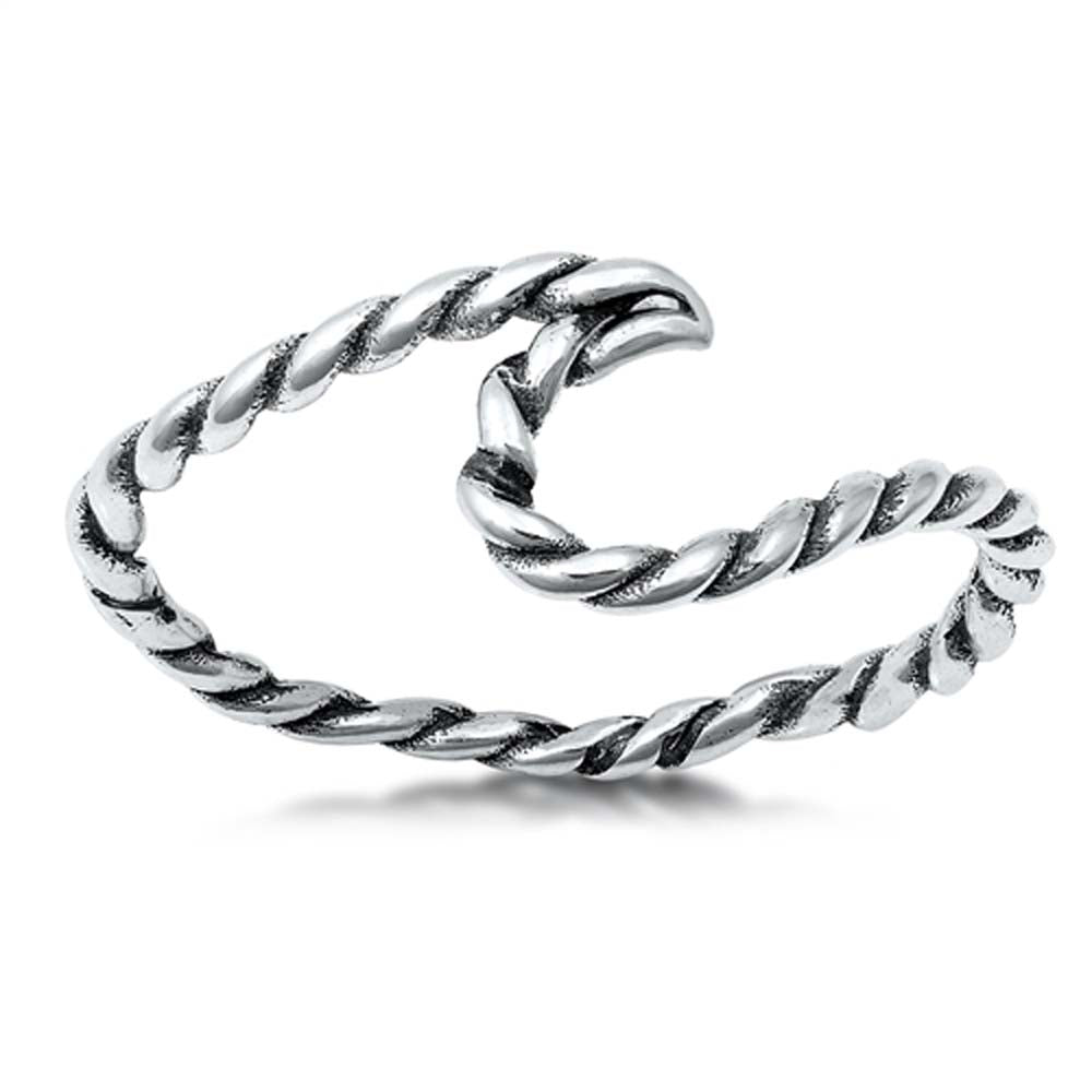 Sterling Silver Oxidized Wave Ring