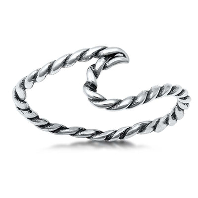 Sterling Silver Oxidized Wave Ring
