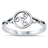 Sterling Silver Oxidized Celtic Triskele Ring