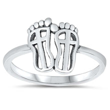 Load image into Gallery viewer, Sterling Silver Oxidized Feet Ring