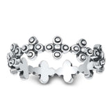 Sterling Silver Oxidized Flower Ring