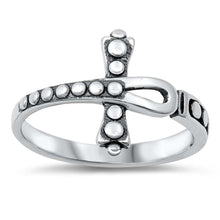 Load image into Gallery viewer, Sterling Silver Oxidized Ankh Cross Ring