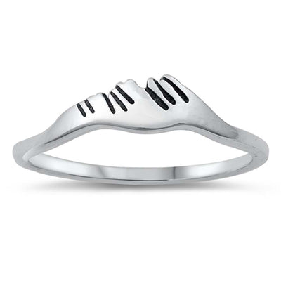 Sterling Silver Oxidized Mountains Ring