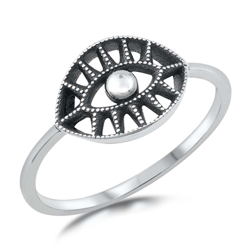 Sterling Silver Oxidized All Seeing Eye Ring