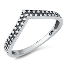 Load image into Gallery viewer, Sterling Silver Oxidized V Shaped Ring