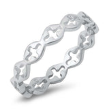 Sterling Silver Oxidized Sideways Cross Ring