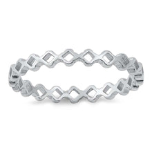 Load image into Gallery viewer, Sterling Silver Rhodium Plated Geometric Band Ring