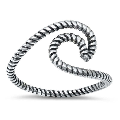 Sterling Silver Oxidized Wave Ring