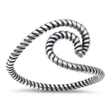 Sterling Silver Oxidized Wave Ring