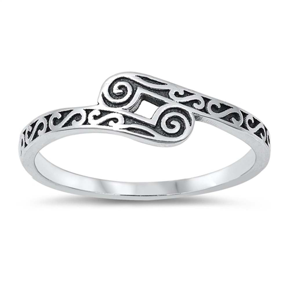 Sterling Silver Oxidized Plain Ring