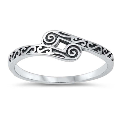 Sterling Silver Oxidized Plain Ring