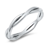 Sterling Silver Oxidized Braid Band Ring