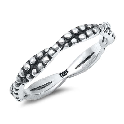 Sterling Silver Oxidized Braid Ring