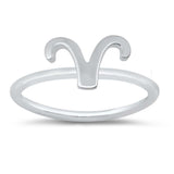 Sterling Silver Polished Zodiac Aries Ring