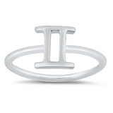 Sterling Silver Polished Zodiac Gemini Ring