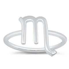 Sterling Silver Polished Zodiac Scorpio Ring