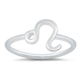 Sterling Silver Polished Zodiac Leo Ring