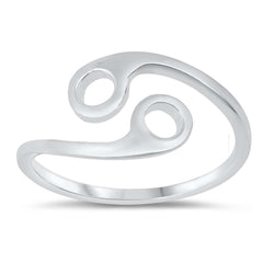 Sterling Silver Polished Zodiac Cancer Ring