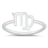 Sterling Silver Polished Zodiac Virgo Ring